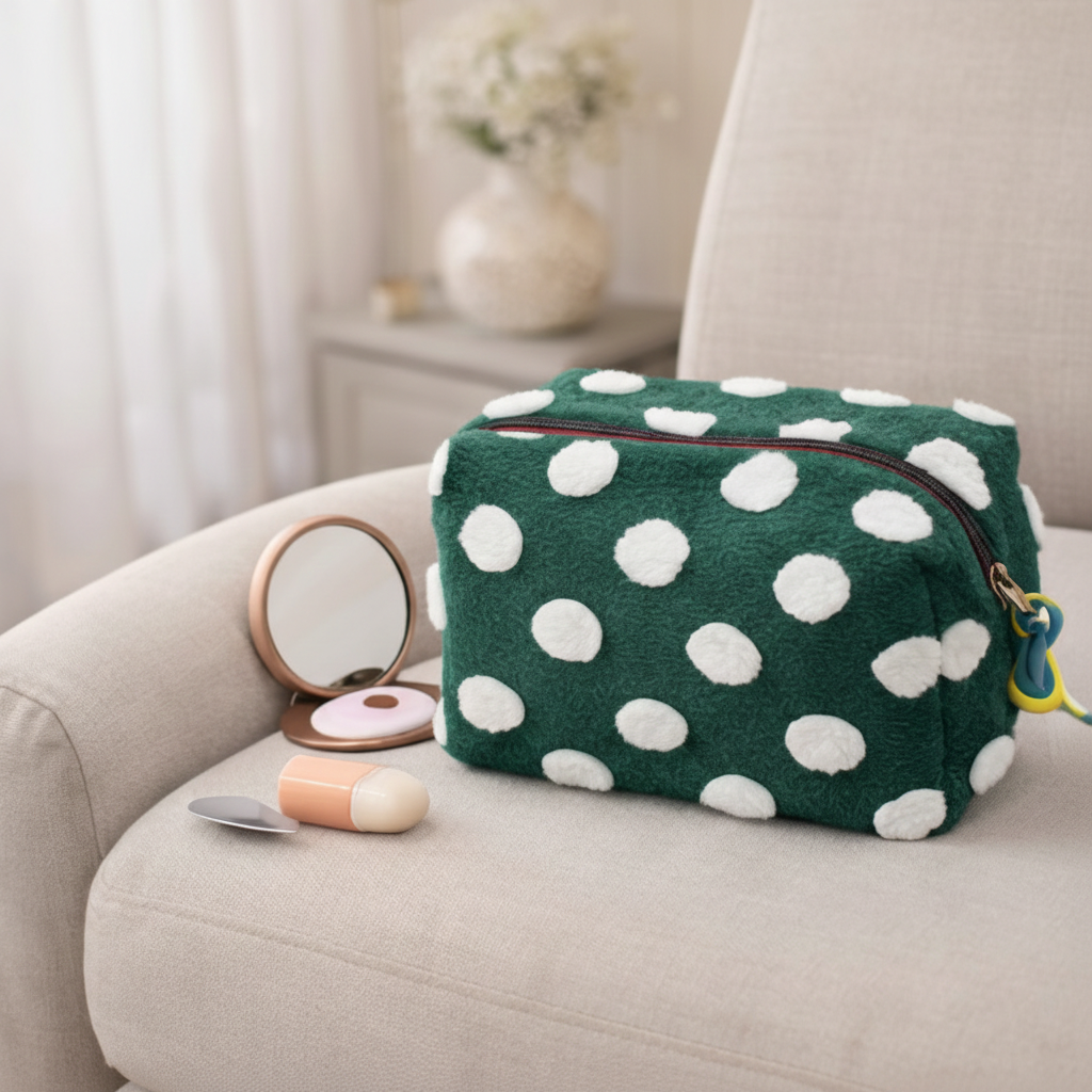 Premium Green Dotted Travel Pouch - Image 2