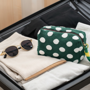 Premium Green Dotted Travel Pouch