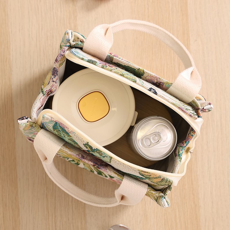 Light Flower Printed Lunch Bag - Image 3