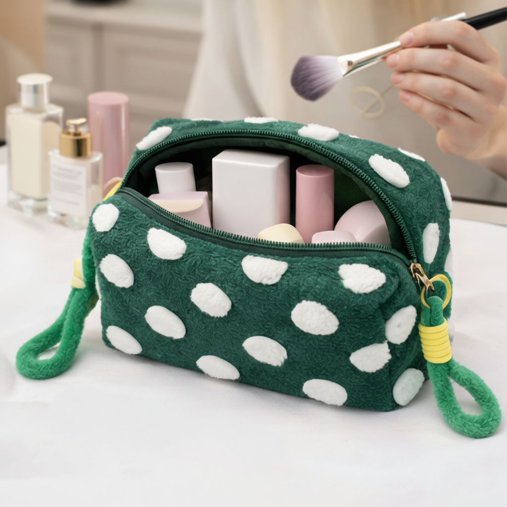 Premium Green Dotted Travel Pouch - Image 4