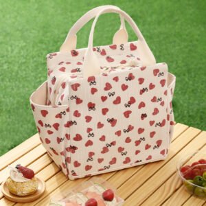 Heart Printed Lunch Bag for Women