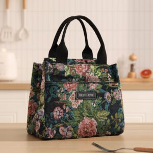 Flower Printed Lunch Bag